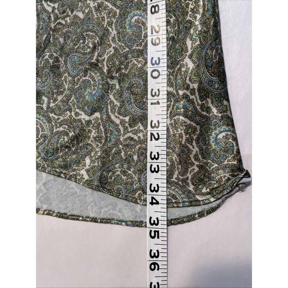 ZARA Slip Dress Bias Cut Silky Satin Mini Green Paisley Print SZ XS - Picture 8 of 8